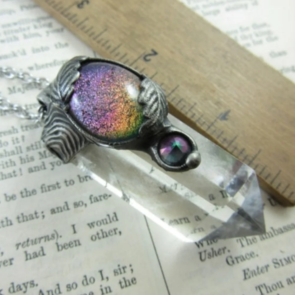 Quartz & Dichroic Glass Pendant - Picture 2 of 3